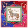 Pañuelo de Seda Maitong 90cm*90cm Nuevo Caballo de Guerra Borla Bufanda de Seda Simulada para Mujer Bufanda Cuadrada Grande