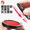 Almohadilla de tinta de cinabrio Hui Feng Li Zao, Secado rápido, Impermeable, Resistente a la humedad, Tinta que no se desvanece, Almohadilla de tinta redonda clásica de cinabrio