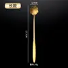 Colher de sobremesa de aço inoxidável colher de flor criativa cabo longo colher de mexer café colher de flor de cerejeira multiestilo comercial doméstico