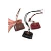 Bolsa Pequeña y Linda de Cuero para Monedas Collar Colgante para Mujer Funda para Auriculares Cuerda de Cuero Cadena de Lana Accesorios Largos Bolsa de Almacenamiento