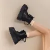 Botas de plataforma Martin para mujer, estilo británico, que aumentan la altura, nueva moda 2026, con detalles de cremallera, flecos y hebilla, botas de moda coreana para mujer