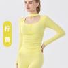 Top Feminino Sexy Sexy de Manga Longa com Bojo para Emagrecer e Usar Roupas para Corrida Esportes Fitness Yoga