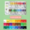 Conjunto de Tinta Aquarela Mali 24 Cores 12ml5ml Iniciante Estudante Crianças Arte Pintura Tinta Aquarela