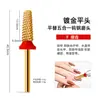 Cabeça de Polimento para Manicure Banhada a Ouro Transfronteiriça Cabeça de Polimento para Unhas de Aço de Tungstênio Cabeça Plana Chanfrada Remoção de Dente Cruzado Cola de Esmalte