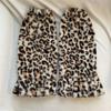 Novas meias de perna larga chifre para as mulheres Primavera e Outono leopardo estampa Pelúcia perna capa quente menina panturrilha meias jk mid-bezerro moda