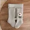 Medias para Niña Otoño e Invierno Cepilladas para Bebé y Niño Pequeño Ropa Exterior Capa Base Calcetines de Lana Florales Delgadas de Forro Polar Capa Base Infantil