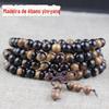 Pulseira de Contas de Sândalo com 108 Contas para Homens e Mulheres, Feita de Madeira de Pessegueiro, Sândalo Verde, Agarwood, Jacarandá de Folhas Pequenas e Bambu de Seda Dourada, Atacado