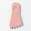 Meias de cinco dedos femininas verão malha fina vazada cor doce respirável de corte baixo antiderrapante sem calcanhar meias curtas de dedo dividido meias de algodão
