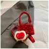 Bolso de Concha de Lunares Nuevo 2026 para Mujer, Lindo Bolso Cruzado con Colgante de Manzana, Bolso Tote Pequeño, Bolso de Mano Versátil de Moda
