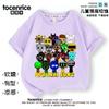 Caja de Ritmo Musical Sprunki Camiseta de Manga Corta Moderna para Niños Verano Algodón Puro Niños Grandes y Niñas Ropa Infantil Top