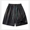 Comercio Exterior Pantalones Cortos Sueltos Lisos Simples para Hombre Verano Patchwork Sueltos Versátiles Deportes al Aire Libre Cordón Pantalones de Cinco Puntos de Longitud Media