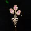 Broche de tulipa Bouquet feminino de alta qualidade pino de gola acessórios requintados corsage convidado high-end nicho terno pino