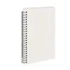 Caderno de capa A5PP para comércio exterior, espiral metálico, design simples de grade quadrada transparente, caderno de folhas soltas com espiral e páginas de virada lateral