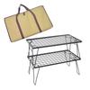 Mesa de Rede Dobrável Multifuncional para Exterior Churrasco Acampamento Portátil Mesa de Tabuleiro de Bambu Mesa de Piquenique para Acampamento Pratos Utensílios de Cozinha Escorredor de Louça Mesa de Grade