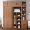 Armario de puerta corredera de madera maciza para uso doméstico en dormitorios y apartamentos de alquiler, moderno simple armario grande de almacenamiento para niños