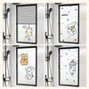 Pegatinas de Vidrio para Baño de Animales Lindos, Protección de Privacidad Translúcida y Opaca, Película de Vidrio Esmerilado de Dibujos Animados para Ventanas de Inodoro