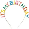 Diadema de Cumpleaños para Celebridad de Internet con Letras "Es Mi Cumpleaños" Colorida con Goteo de Aceite Diadema Arcoíris Diadema para Fiesta de Cumpleaños