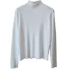 [Bizheng] Nuevo Otoño e Invierno 2025 Estilo Coreano Cuello Alto Medio Color Sólido Sencillo Aspecto Adelgazante Versátil Camiseta de Punto Básica para Mujer 5402