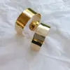 Pulsera Ancha Brillante Moda Personalizada Metal Texturizado Chapado en Oro Exagerada Europea y Americana Pulsera Espejo No se Cae Fácilmente Joyería