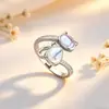 Anillo de Gato Piedra Lunar Transfronterizo Nuevo Modelo Gato de la Suerte Diseño de Nicho para Mujer Mascota Linda Anillo Estilo Ins Fuente de Suministro