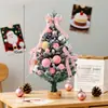 Mini Árvore de Natal 2026 Nova Rosa Artificial para Mesa de Escritório Casa Pacote Pequeno Enfeites DIY Decoração de Natal