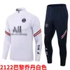 Uniforme de Entrenamiento de Fútbol para Adultos Modelo Antiguo 2122 para Hombres y Mujeres, Camiseta de Fútbol de Manga Larga para Primavera, Otoño e Invierno con Pantalones Cónicos, Neymar Messi
