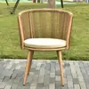 Móveis de Vime Casual Mesa e Cadeiras para Exterior Cadeira de Vime Sala de Estar Interna Mesa e Cadeiras de Lazer Conjunto de Três Peças Estrutura de Alumínio Combinação de Mesa de Centro