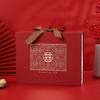 Embalagem de Presente de Doces para Casamento Estilo Chinês Caixa de Presente com Tampa Flip Caixa de Presente Estilo Lagoa de Lótus Luz da Lua Caixa de Presente Acompanhante Caixa de Presente de Casamento Caractere de Casamento Dourado Tinta e Lavagem