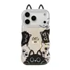 Cordón de orejas de gato negro adecuado para funda de teléfono Apple 16 Pro Max, iPhone 17 silicona, 15 lindo, 14 doble soporte