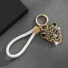 Llavero de Cabeza de Leopardo con Diamantes Más Vendido de Amazon, Exquisito Accesorio de Moda de Cabeza de Leopardo, Accesorio Colgante para Bolso