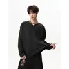 Marca de Moda Streetwear Casual Blusa de Manga Longa Gola V Manga Raglã Camiseta Oversized de Manga Longa Moletom Juvenil Camiseta de Marca Tendência