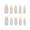 Uñas Postizas 3D Hechas a Mano Pre-Hechas Gato Ojo de Gato Leche Albaricoque Luna Lazo Corazón Estilo Europeo y Americano Puntas de Uña Desmontables 30 Piezas