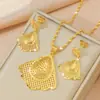 Joyería chapada en cobre y oro para bodas no se decolora explosiones de comercio exterior Vietnam arena dorada hojas flor collar pendientes para mujer conjunto