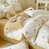 Funda de edredón de algodón puro engrosada, pieza única 150X200X230, juego de cuatro piezas de algodón puro para dormitorio individual, cama individual de 1.5m, sábana separada
