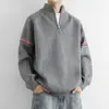 Suéter de media cremallera para hombre y mujer, nuevo estilo otoño e invierno, top base de punto holgado, marca de moda, jersey de moda, top con cuello alto, moderno