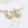Accesorios DIY Baño de Cobre Puro Oro Verdadero 14K Colgante de Zircón Ojo de Caballo Material para Aretes Hechos a Mano Colgante de Zircón