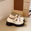 Sapatos Femininos Single de Cachorro Desenho Animado Fofo Verão 2026 Novo Doce Estilo Universitário Versátil para o Trabalho Solado Grosso Aumenta Altura Sapatos Mary Jane