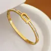 Pulsera de acero de titanio moda transfronteriza europea y americana estrellas femeninas diamante redondo amantes acero inoxidable oro 18 joyería nueva