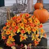 Popular Arranjo de Flores Artificiais de Glória da Manhã com 12 Galhos Cesta de Flores de Pétalas para Exterior Decoração de Planta de Jardim Paisagismo Cesta de Flores Artificiais