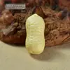 Sándalo Madera Maciza Tallada Colgante de Cacahuete Fruta de Marfil DIY Colgante para Bolsa de Teléfono Móvil Llavero