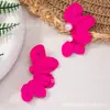 Novos Brincos de Flor com Pintura Spray Perolada Tridimensional com Senso de Design Vintage Brincos de Flor de Luxo Leve Europeus e Americanos Brincos Transfronteiriços para Mulheres