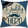 Almohada Caliente de Amazon para el Día del Padre Kit de Corbata Funda de Almohada Decorativa de Lino Estampada para el Día del Padre