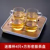 Wg6Q Vaso de Té Taza de Té Pequeña Juego de Té Vaso de Agua Transparente Taza de Maestro Taza Individual para Mujeres con Asa Estilo Simple