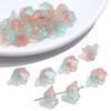 Imitação de vidro Jade Gradiente Lírio-no-vale Contas de orquídea Flor trombeta Pulseira DIY Colar Brincos Material de torque Acessórios
