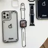 Apple Watch iWatch 10987 patrón de garabato estilo caricatura correa de silicona negra y blanca S11/12 pulsera