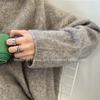 Anillo para Mujer Plata de Ley 925 Línea Viento Frío Irregular Brillante Versión Ancha Anillo Anillo para Mujer Estilo Coreano Trendy Estilo Japonés y Coreano