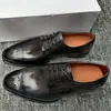 Zapatos de Piel de Lujo para Hombre Zapatos Oxford Tallados de Piel Genuina Suela de Cuero Punta Fina Zapatos Formales de Negocios Retro Zapatos de Boda para Hombre