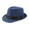 Chapéu de Jazz Unissex de Verão Protetor Solar Respirável Chapéu de Palha com Aba para Sol Chapéu de Praia de Cânhamo Sintético Vintage Britânico Pequeno Chapéu Alto