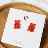 Aretes de Plata 925 de Aguja de Dibujos Animados Corea del Sur Lindo Simple Estudiante Oso Fudge Aretes Mujer Fresca Chica Moda Aretes