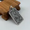 Estilo Chinês Prata Tailandesa Esculpida Etiqueta Qi Tian Da Sheng Joia de Prata Pura S925 Pingente Masculino Sun Wukong